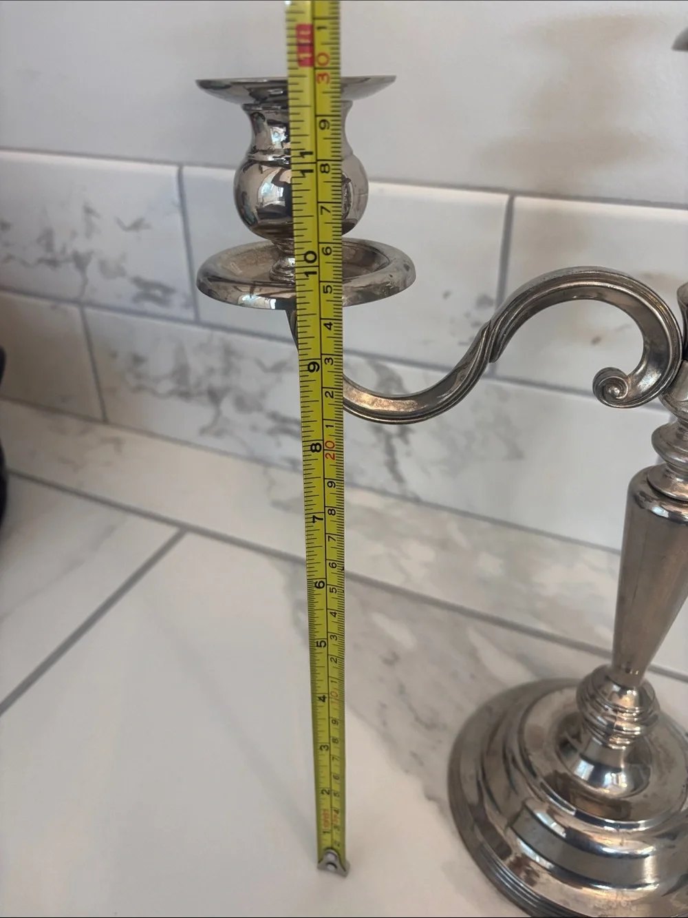Vintage 3-Arm Silver- Plated Candelabra - Home Accents